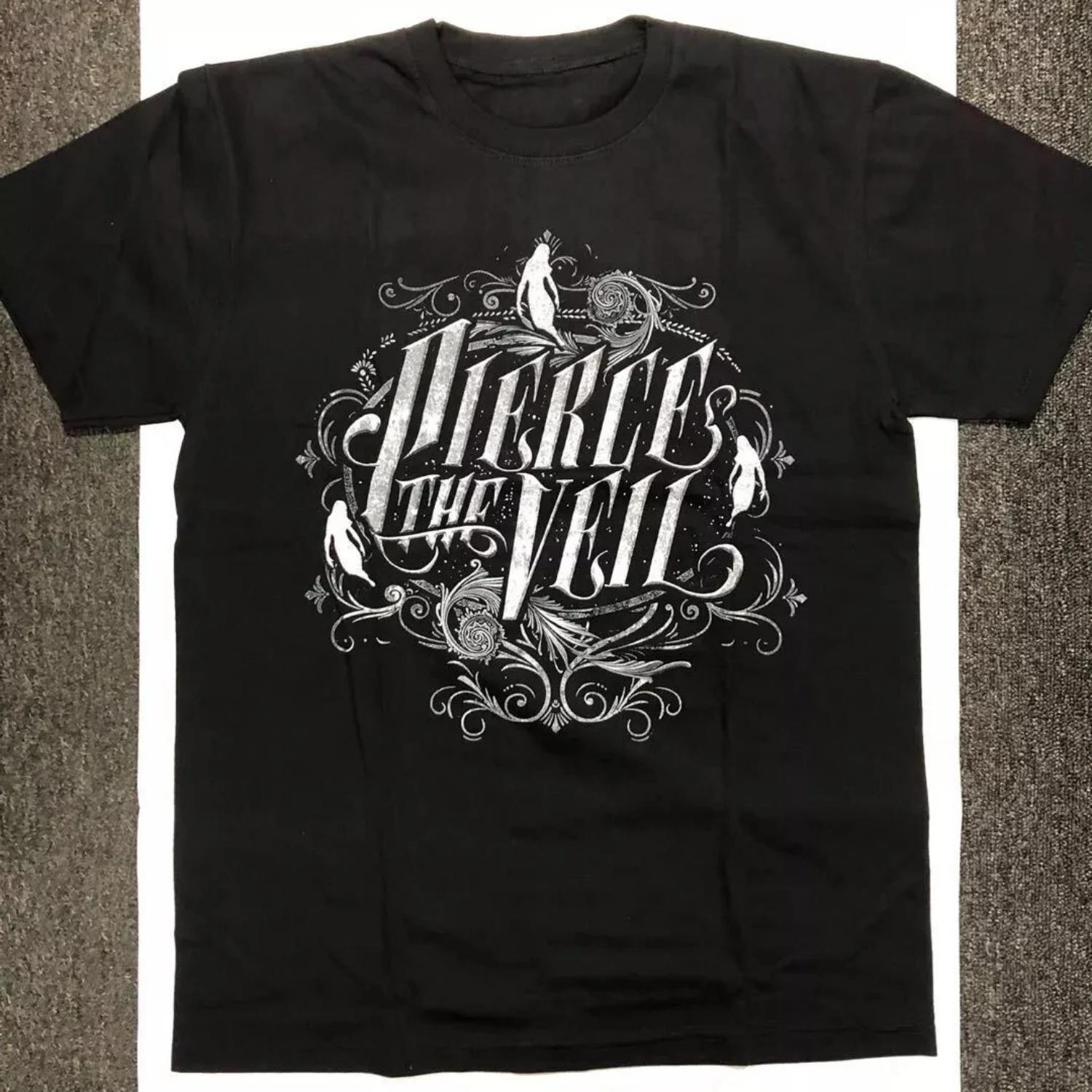 

Pierce The Veil Band short sleeved cotton black unisex shirt T-shirt men s and women s summer casual round neck T-shirt S чёрный