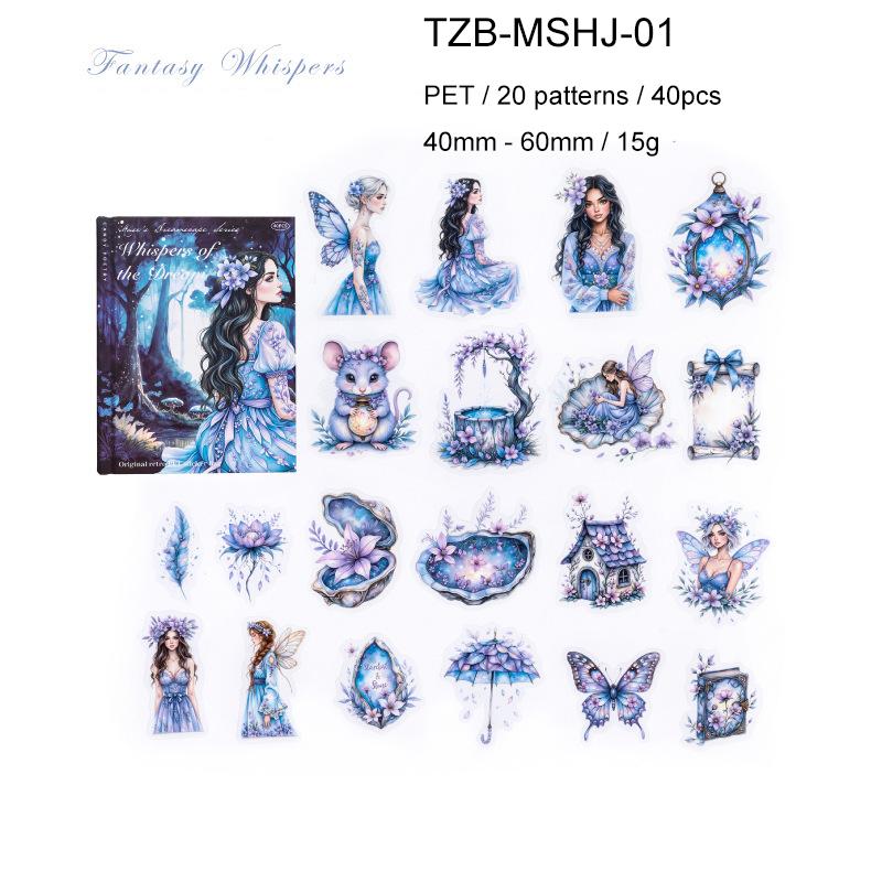 Muse Illusion Series Vintage Magic Elf Flower Character Landscape PET Sticker Creative DIY Journal Material Collage Stationery