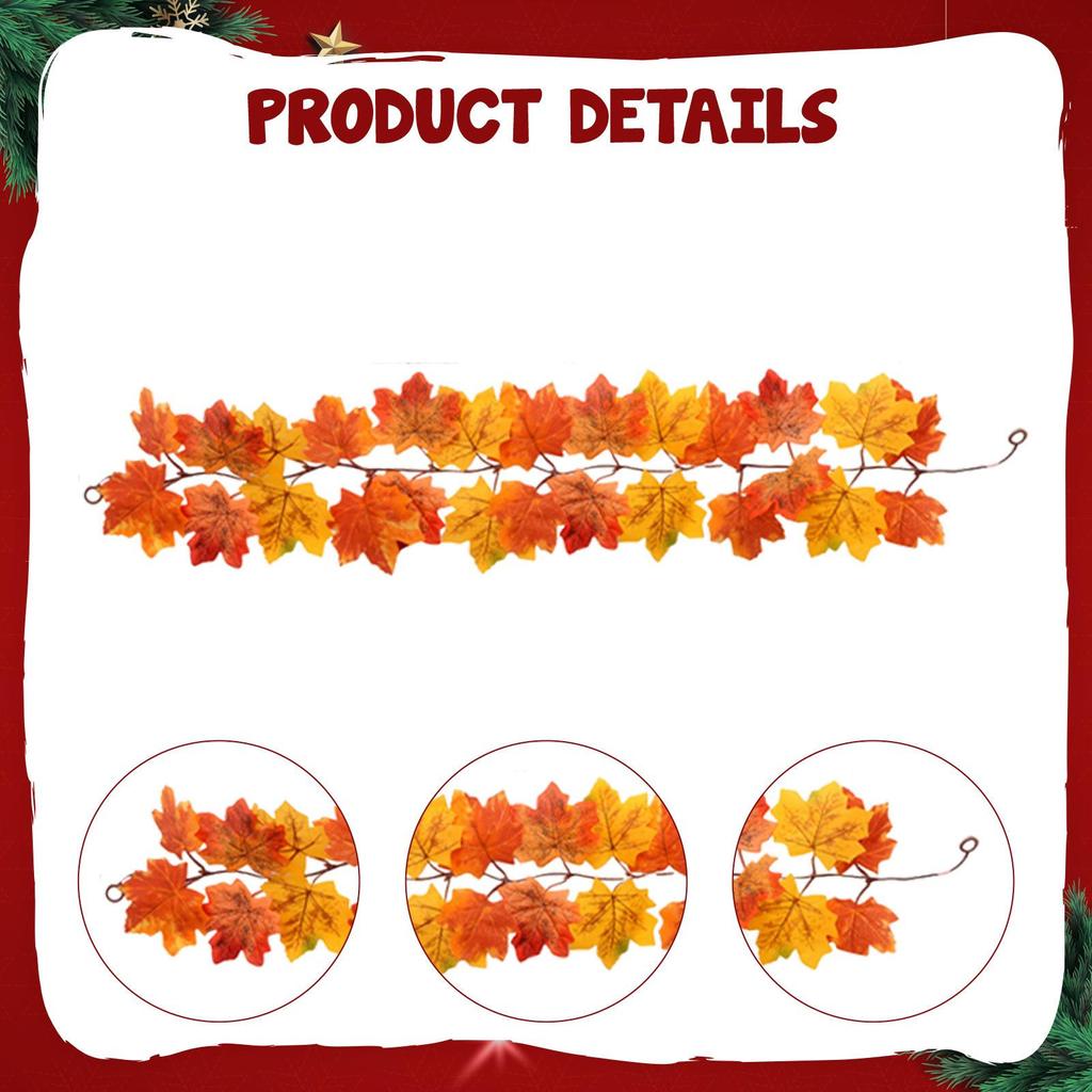 Fall Leaf Garland Autumn Festival Christmas Realistic Artificial Indoor Ornament