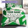 Custom Name,Dallas Stars Pattern Bedding Home Decoration Birthday Gift ( 1 Duvet Cover + 2 Pillowcase, Without Core),fan Merchandise.