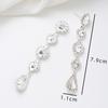Neue amerikanische Retro-Ohrringe vielseitige lange Ohrringe mit Fransen besetzt mit weißem Kristall Wassertropfen Ohrstecker weiblich Ins vielseitig