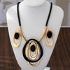 Fashion Alloy Necklace Earrings Set Geometric Oval Spiral Snail Clavicle Chain For Women Exaggerated Jewelry