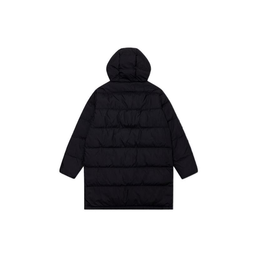 Levis FW22 Solid Color Mid-Length Hooded Long Sleeve Down Jacket Unisex Outerwear Black A3287-0000