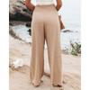 VEZFAA Women's Fashion Casual Solid Color Print High Waist Trousers Pants & Capris