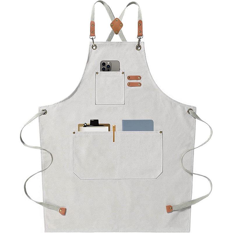 Thickened Canvas Apron for Kitchen, Gardening, Barista, and Hairdressing – Customizable Design