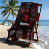Custom Name Personalized Manchester United Print Beach Towel, for Trip Camping Beach Party Home Decor, Birthday Gift for Family & Friends