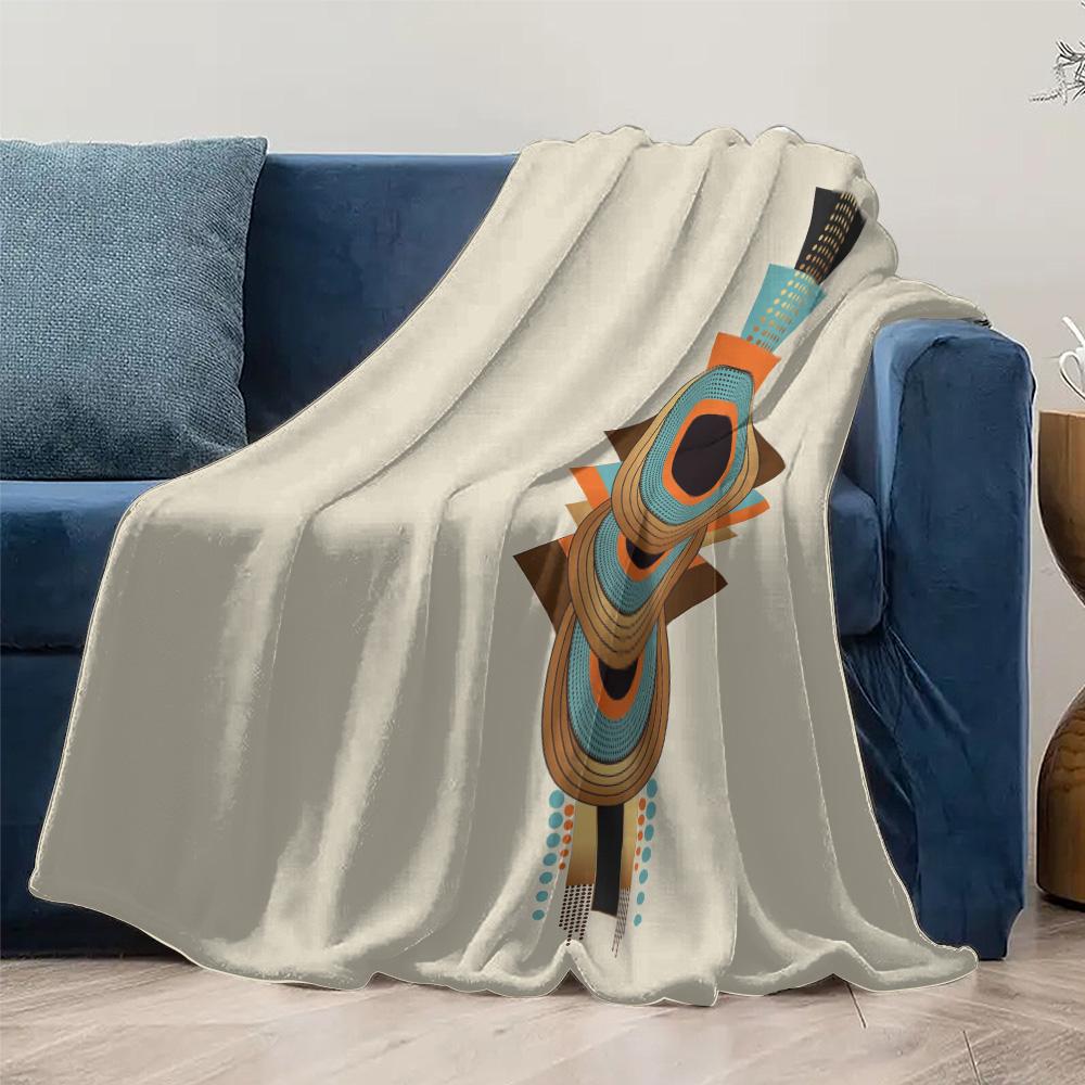 Geometric Pattern Throw Blanket Abstract Colorful Design Sofa Bed Decorative Throw Blanket for Living Room Bedroom