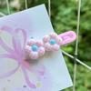 Korean Style Five-Petal Flower Hair Clip – Candy Color Plaid Wave Design for Girls