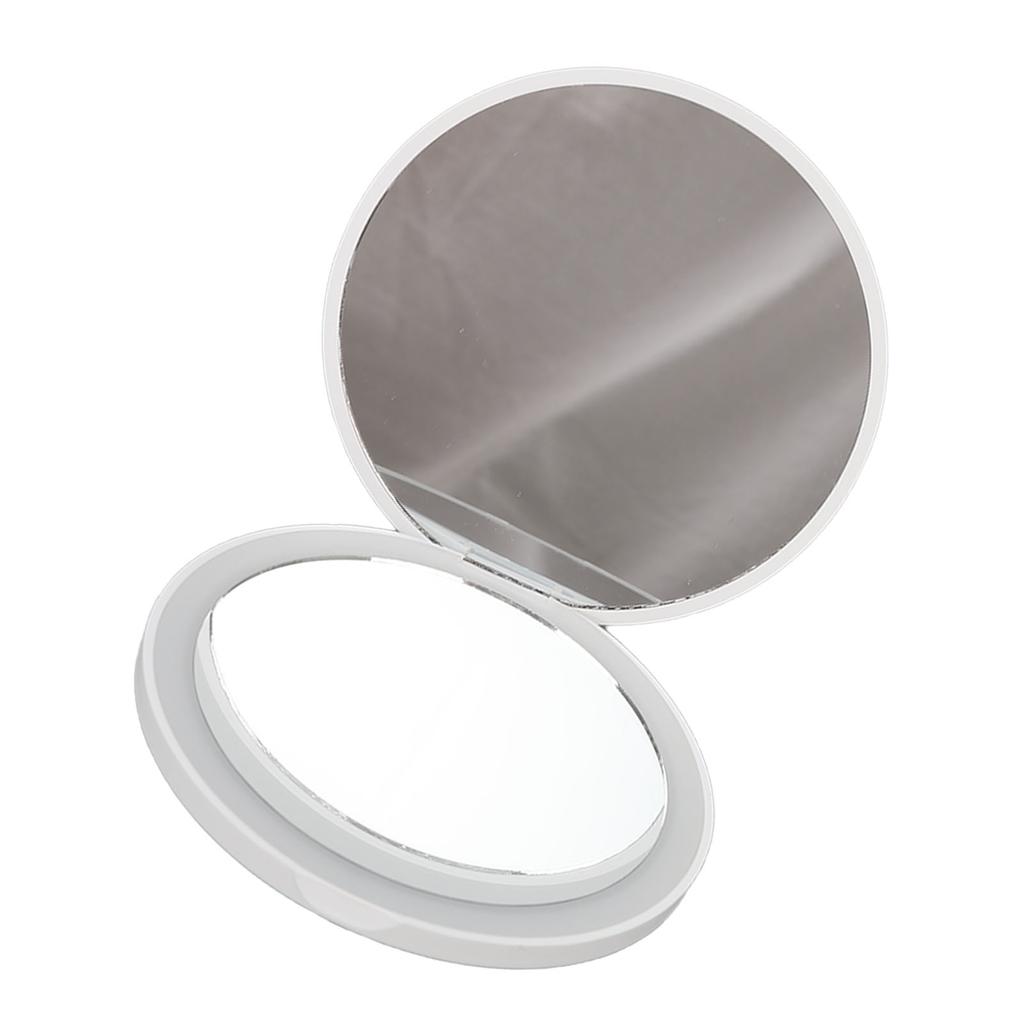 Round LED Pocket Mirror Portable Foldable Mini LED Lighted Pocket Makeup Mirror for Travel