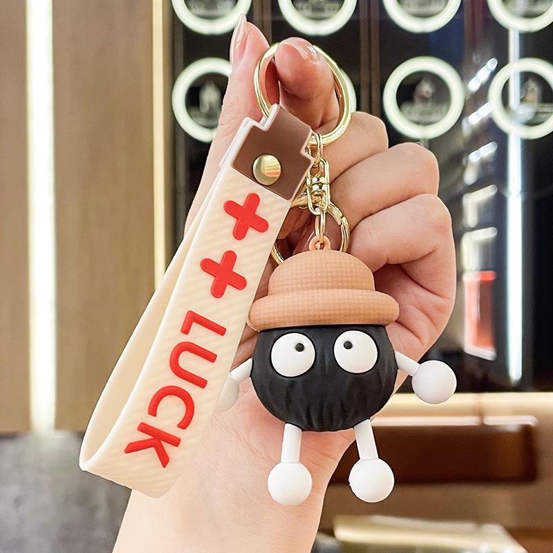 Spirited Away Soot Sprite Keychain: Cute Long-Legged Pendant for Bags & Gifts Individual OPP Bag Packaging