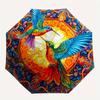 1pc Colorful Hummingbirds In a Vibrant Garden Automatic Umbrella Design, Cute Cartoon Pattern, Portable Outdoor Umbrella, Holiday Gift R067