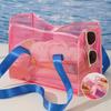 Beach Mesh Bag Large Capacity with Reinforced Bottom Tote Holds Wet Swimsuits Foldable Travel