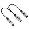 30 cm XLR Hunn Jack til Dual Hann Head Splitter Adapter o Mic-forlengelseskabel for Canon Black