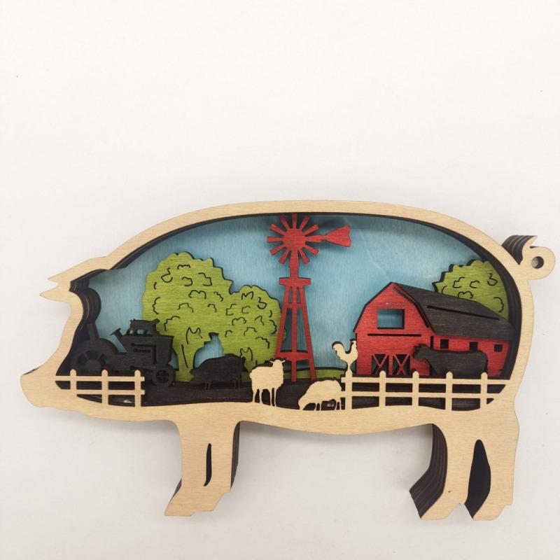 

Рождественский деревянный подвесной светильник со светодиодной подсветкой, рождественские украшения