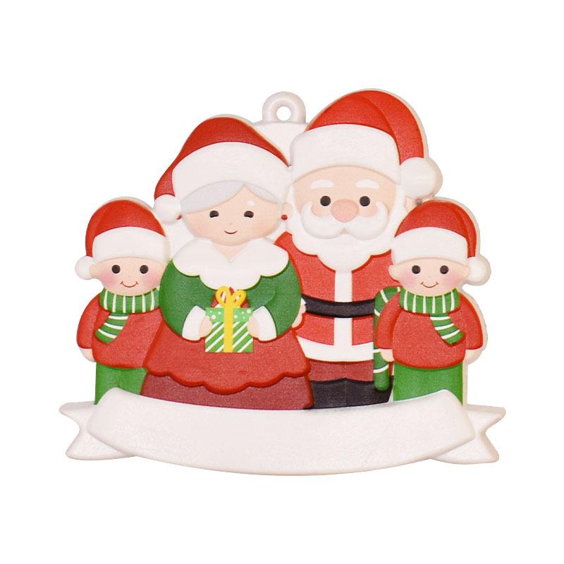 New Christmas Family Resin Pendant DIY Handwritten Name Notes Date Blessing Santa Claus Snowman Elk Pendant Ornaments Party Gift
