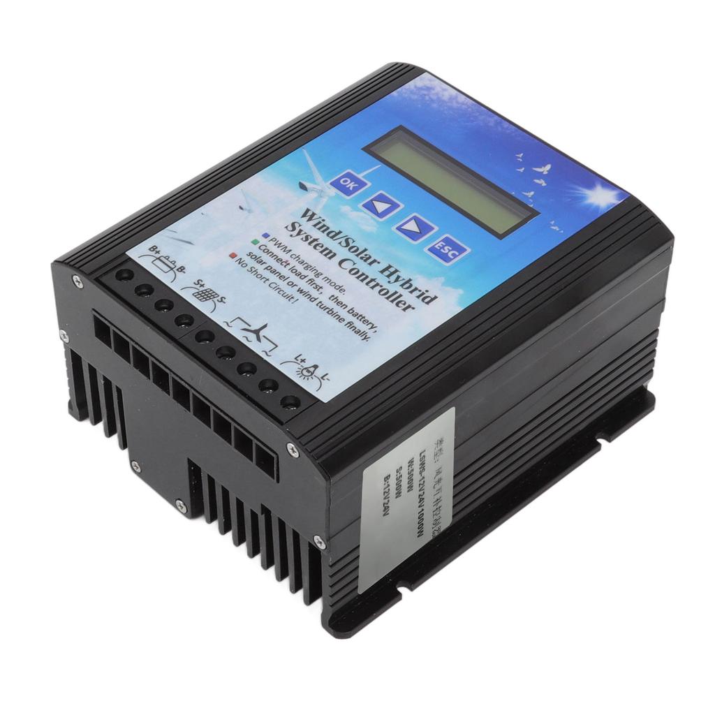 Wind Solar Hybrid Controller 12?24V PWM Charging LCD Display Universal for Off Grid Generation