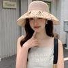 WTEMPO Fashion Polka Dot Printed Bow Solid Color Hats Women Summer Wide-brimmed Sun Hats Outdoor Sun Protection Foldable Bucket Hats