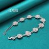 DOTEFFIL 925 Silber Volle Rose Blume Kette Armband für Frauen Hochzeit Verlobungsparty Mode Charme Schmuck
