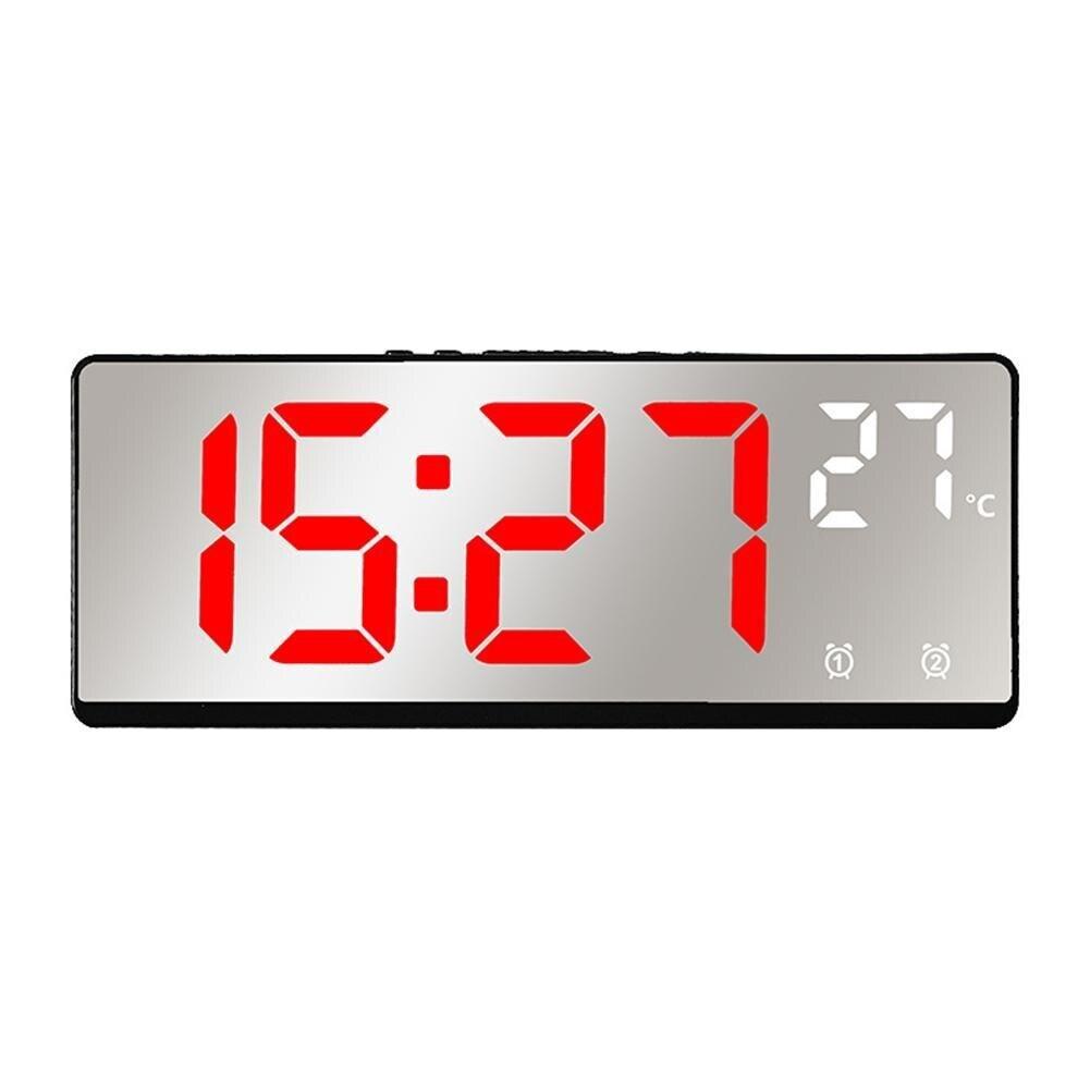 6.9 Inches Electronic Alarm Clock 5 Levels Brightness Adjustable Large Screen Student Desk Clock Table Clock 17.4x6.8x2.3cm