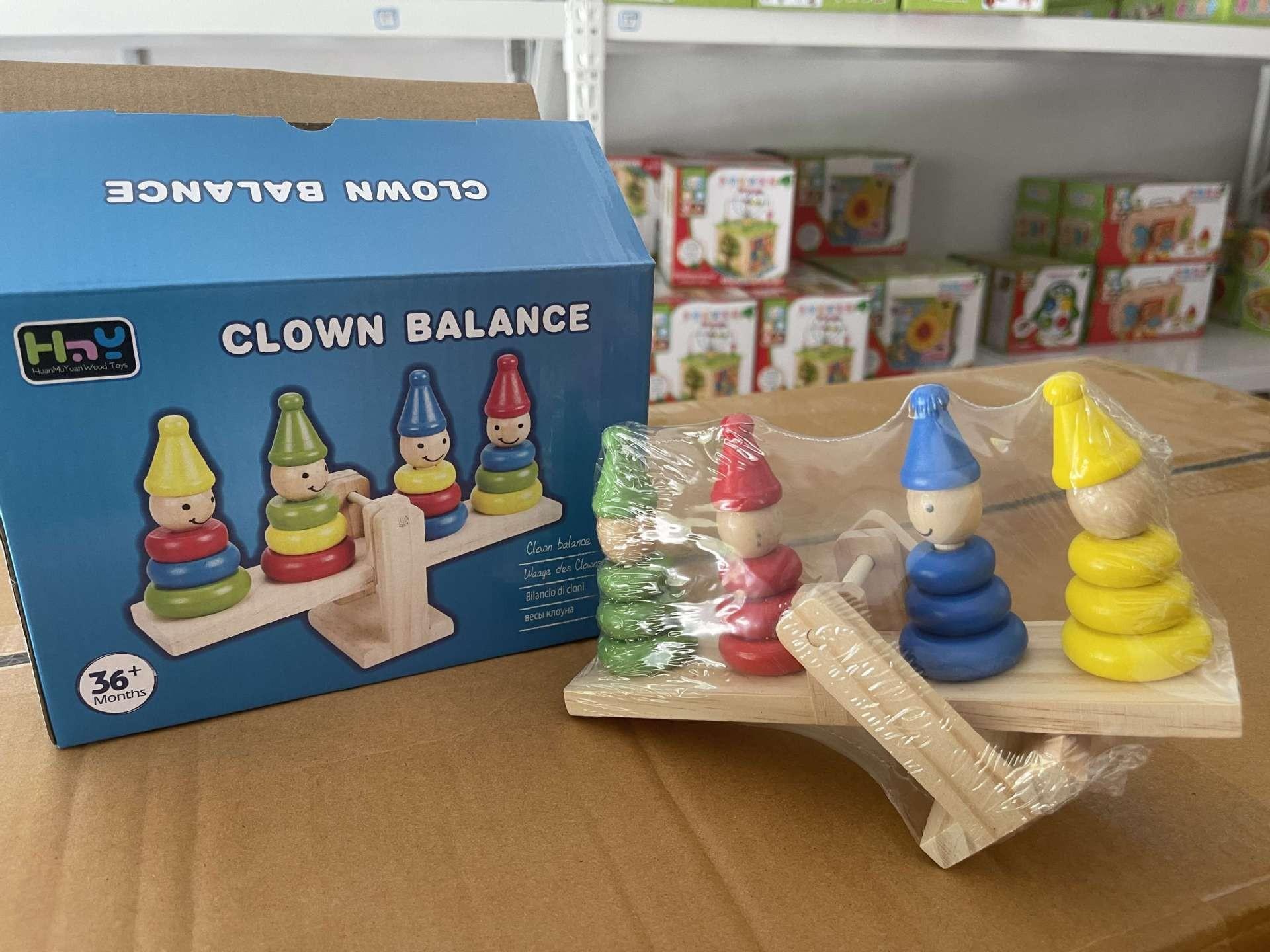 

Раннее образование Просвещение Деревянный Большой Клоун Баланс Кольцо Складывание Музыкальных Строительных Блоков Набор Колонка Игрушка разноцветный/белый