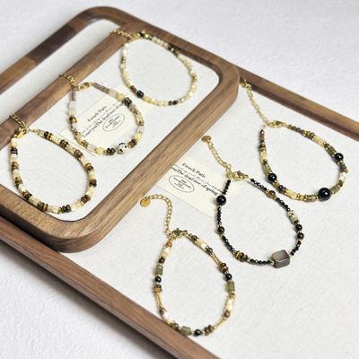 Tiger Eye Seashell & Seed Bead Bracelet - Niche Design