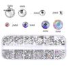 12 Grids Glitter Nails Ornaments Transparent Flat Rhinestone Mixed Shiny Jewelry Manicure Decor