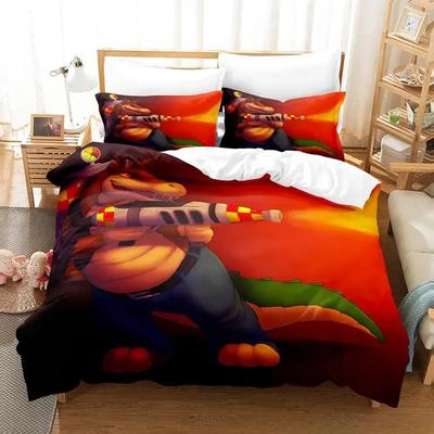 Crash Bandicoot Bedding Set Single Twin Full Queen King Size Bed Set Adult Kid Bedroom Duvetcover Sets 3D Anime Bed Sheet Set