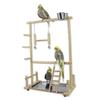 Wooden Bird Swing Toy Birds Parrot Training Perch Stand Playground Climbing Ladder Swing Toys With Bells Bird Supplies Bird Toys