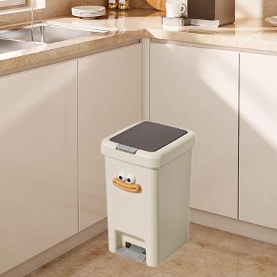 Foot Pedal Trash Can for Kitchen, Rectangle Waste Container Home