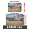 Beach Welcome Mat with Starfish Design for Home Decor - Coastal Theme Doormat, Non-Slip Floor Rug Skid Resistant Carpet