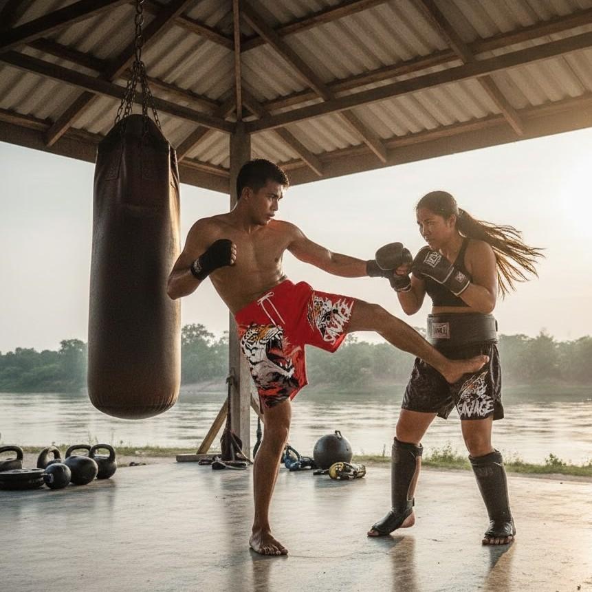 Pantaloncini da Allenamento Boxe Muay Thai Kickboxing Tigre Rossa Nera Cinese Stampa Arti Marziali Boxer Unisex Uomo Donna Bambino Combattimento Fitness Sport Palestra Allenamento