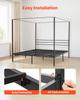 VEVOR King Size Canopy Bed Frame, Metal Canopy Bed with Four Posters Design, Heavy Duty Steel Slats Support, Underbed Storage Space