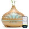 Aromatherapy Essential Oil Diffuser Wood Grain Remote Control Ultrasonic Air Humidifier Cool with 7 Color LED Lights AVE
