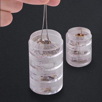 Transparent Jewelry Storage Box Multiple Layers Can Be Stacked Ring Box Portable Nail Case Mini Packaging Box