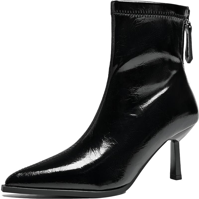 ZHR Women s Elegant Pointed Toe Stiletto Ankle Boots 38