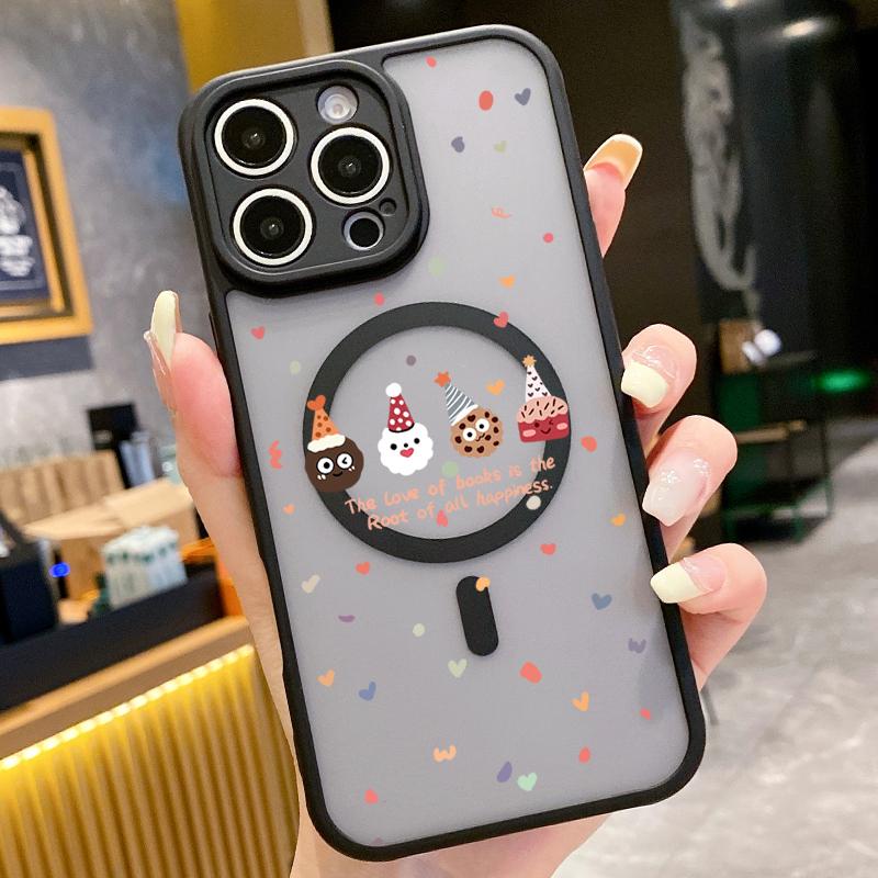 

Для Magsafe Magnetic Clear Hard Shell для iPhone 16 Plus 15 14 13 12 Pro Max 11 Рождественский узор Противоударный Мягкие края Защитный чехол для объектива iPhone 16 Pro Max