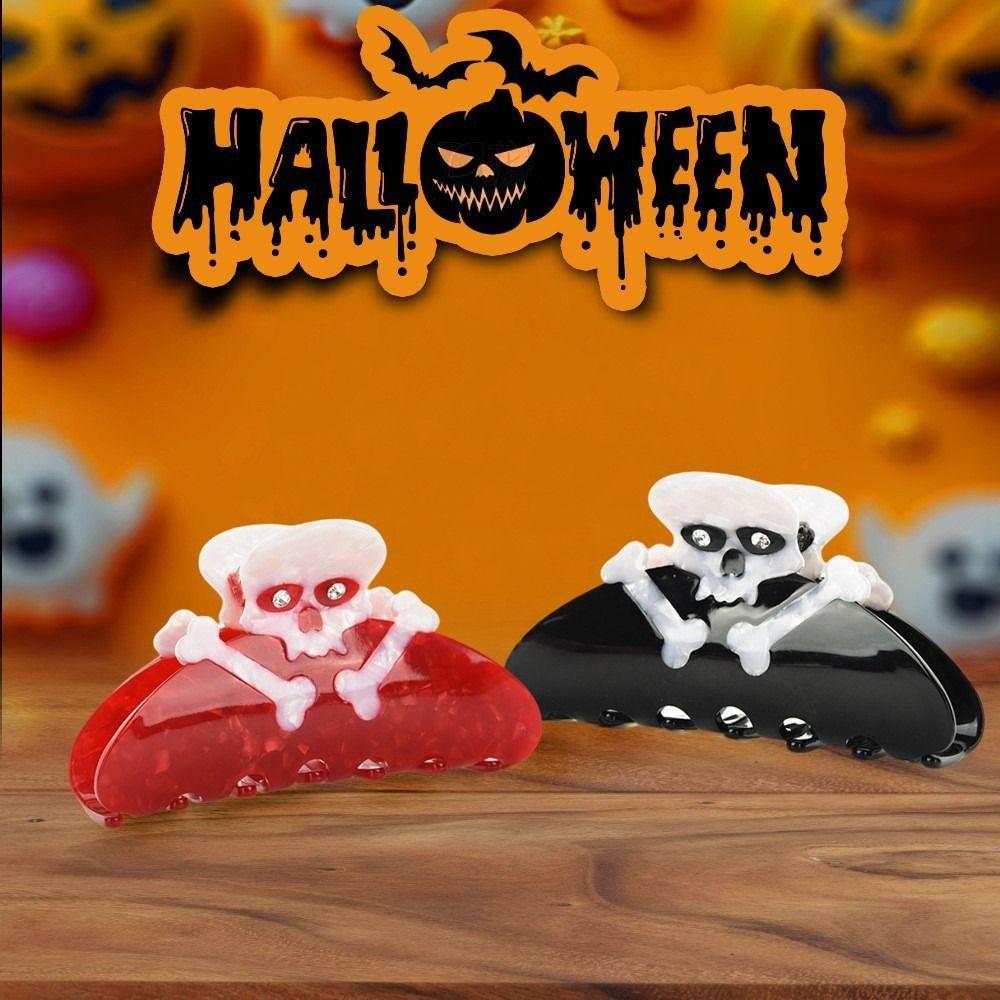 Spider Halloween Hair Claw Cross Skeleton Shark Clip Headwear Halloween Themed Gripper  Girls
