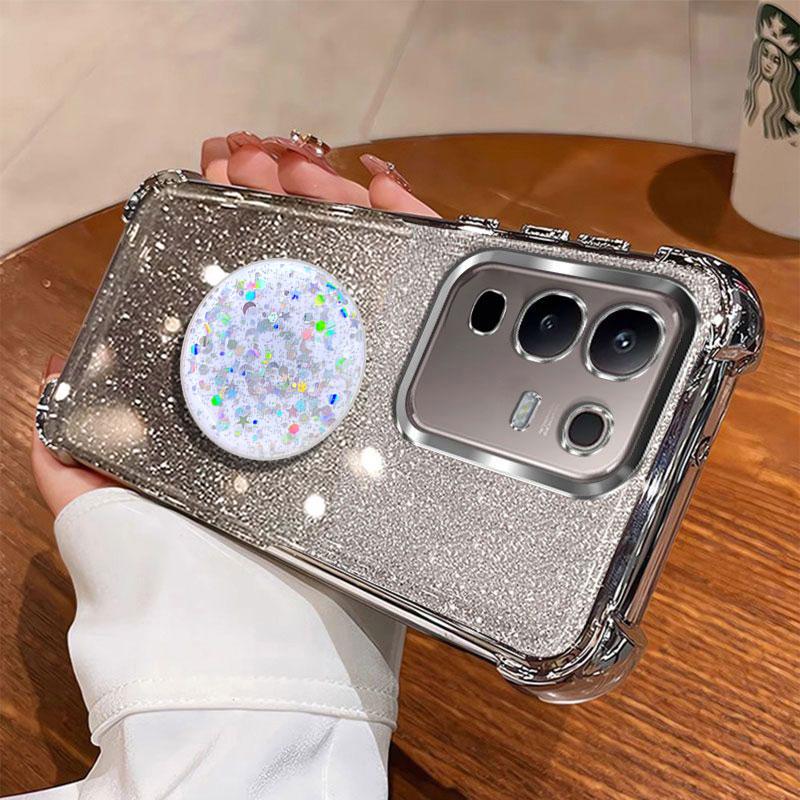 For infinix Note 50 Pro Plus 50X 50S Hot40i Tecno Spark 20 pro C Go 2024 Case With Holder Shockproof Full Protection Shiny Cover