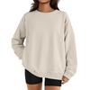 Dame Vintertopper Dame Langermet Genser Casual Rund hals Løs Passform Pullover Fleece Topper