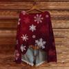 Women's Fashion Christmas Print Lightweight Sweater Casual Long-Sleeve Knit Pullover Top