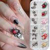 New nail art accessories Halloween dark gem spider skull ghost hand metal alloy nail accessories