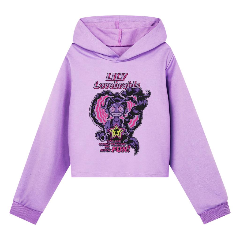 5583 Children Girls Anime Cartoon Lily Lovebraids Printed Casual Long Sleeves Hoodies 110cm фиолетовый