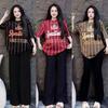 Southeast Asia Women's Casual Summer Set: Letter Print T-shirt & Loose Slimming Wide-Leg Pants