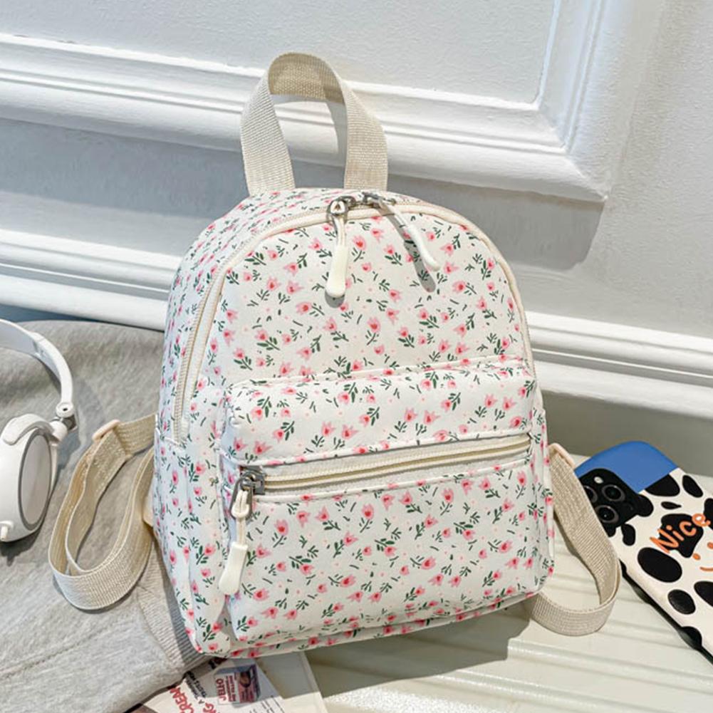 Floral Mini Backpack Cute Casual School Bookbag Travel Backpack for Teens Girls Women Students