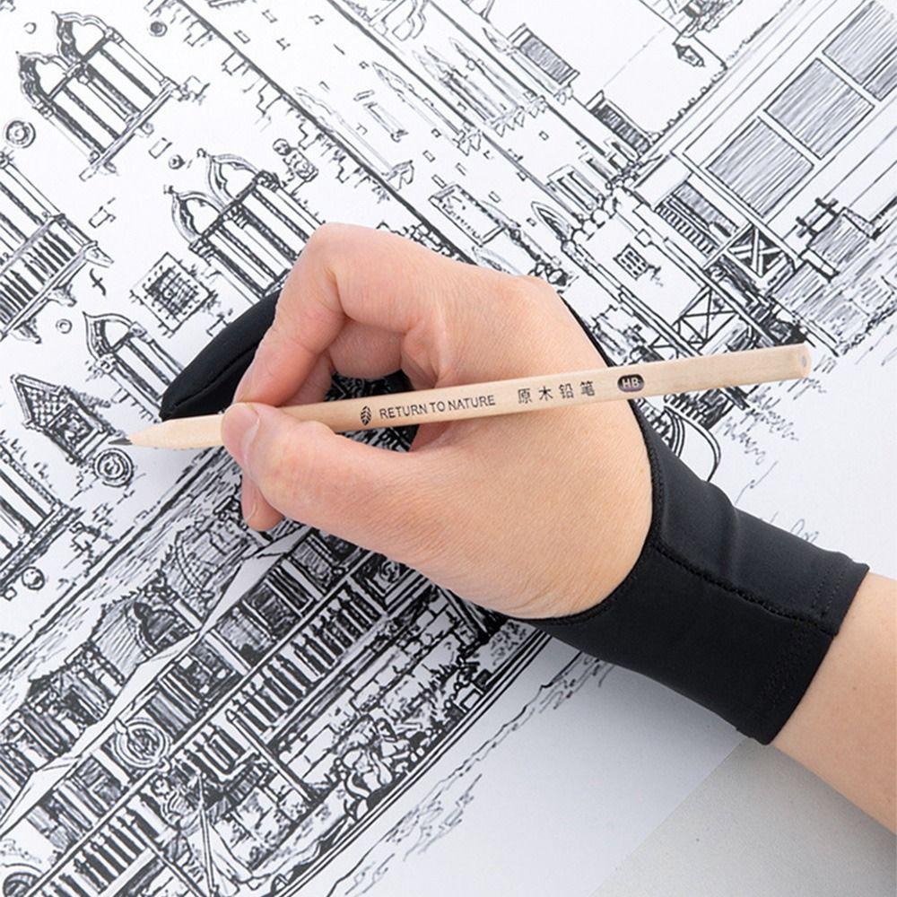 Black Blue Grey Pink Anti-Scratch Screen Glove Tablet Drawing Glove Two Finger Glove Painting Glove