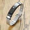 Pulseira da Bíblia em Inglês, Alemão, Coreano, Francês para Homens e Meninos, Pulseira de Oração de Aço Inoxidável à Prova d'Água, Presente de Joia Masculina