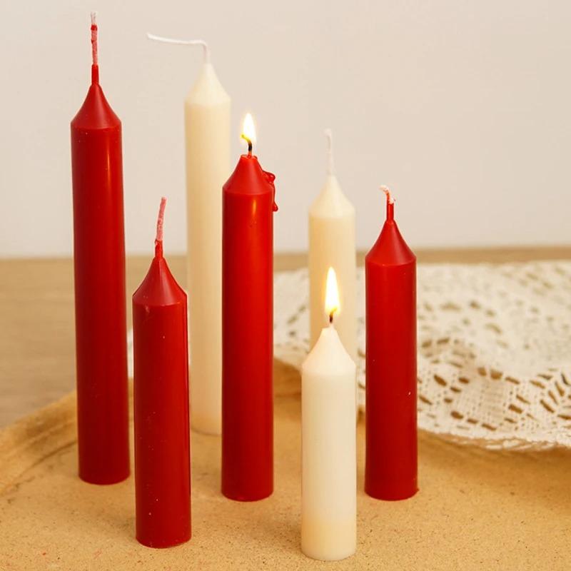 2.2cm Diameter Pointed Cylindrical Long Rod Candle Mold Acrylic Plastic Mould Handmade Candles Making Tool Durable PC Material