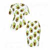 Women Plus Size Round Neck Short Sleeve Palm Tree Printed Gradient Asymmetric Top Fitted Skirt Two Piece Set