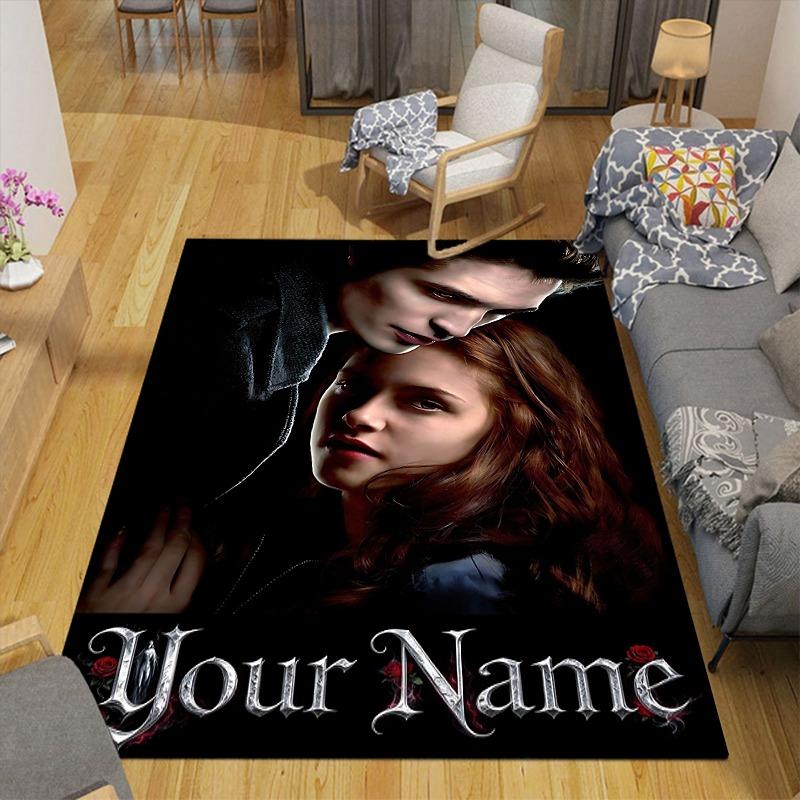 Custom 1Pc Name Flannel Personalized Rug Non Slip Floor Mat Soft Carpet for Living  Bedroom Office Home Decor Gift
