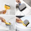 Portable Double-Sided Window Cleaner with Multifunctional Sponge Brush - Plastic Handle Window Cleaning Accessory Wiper